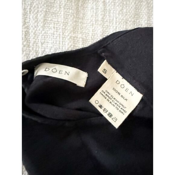 DÔEN | DOEN | Market Raw Silk Wrap Dress in Deep Ink | Sz S - Picture 7 of 7